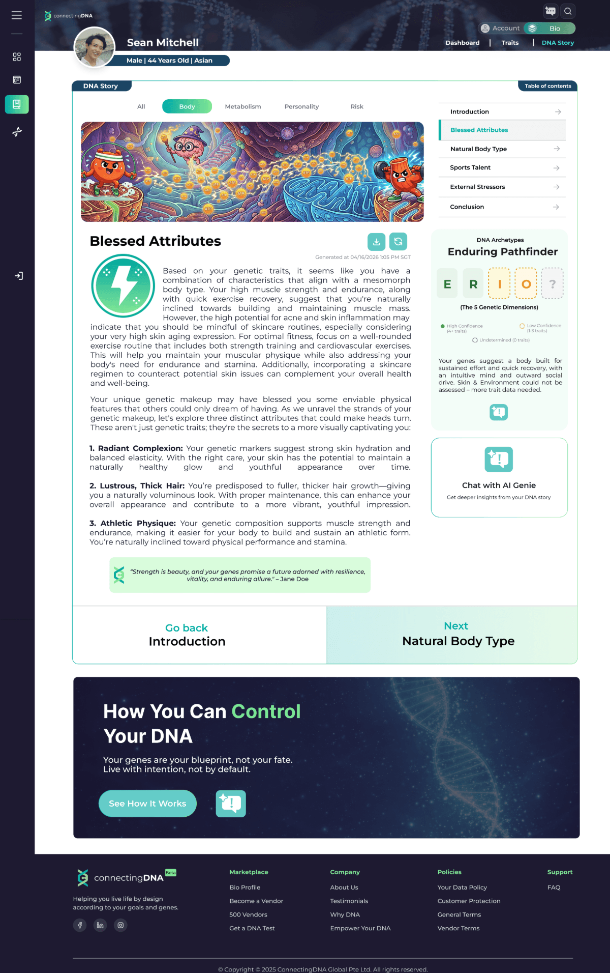 Bio-Profile · DNA Story long-form chapter